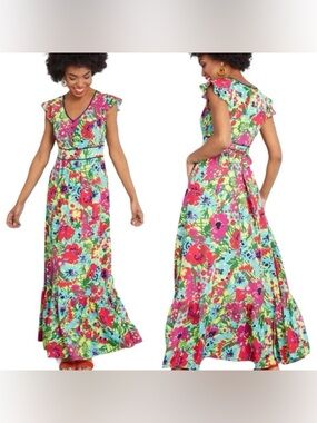 ModCloth Eyes On You Floral Maxi Dress L
